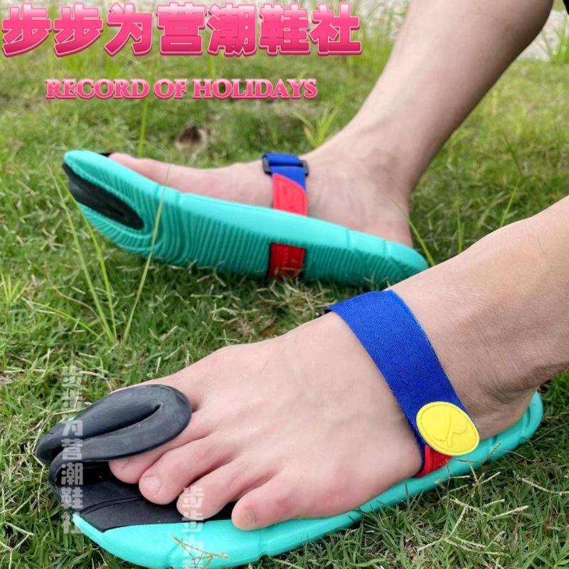 dopie male and female sandal sandals summer clip lovers herringbone tug leather slippers beach men cool tug slippers-Taobao