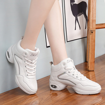 White leather dancing shoes breathable square shoes soft-soled jazz shoes with adult mother dance shoes sailors dance shoes