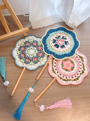 Набор материалов, плетеный крючок для вязания ручной работы, китайский вентилятор для друга, «сделай сам», подарок для девушки