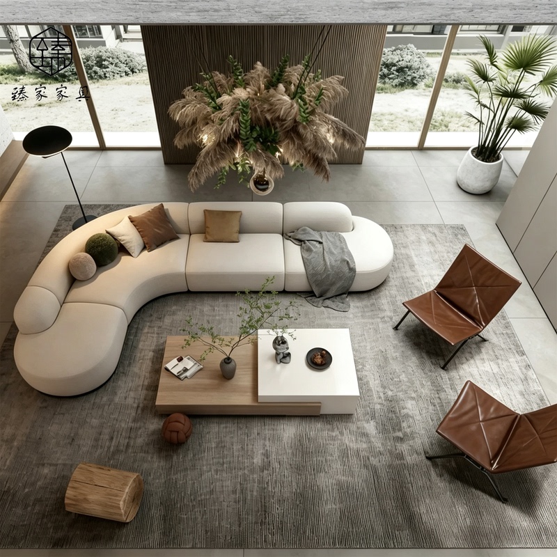 Modern Minimalist Hotel and B&B Lobby, Club Lounge, Reception Area, Curved Sofa, Beauty Salon, Exhibition Hall, Negotiation Sofa Modern Minimalist Hotel and B&B Lobby, Club Lounge, Reception Area, Curved Sofa, Beauty Salon, Exhibition Hall, Negotiation Sofa