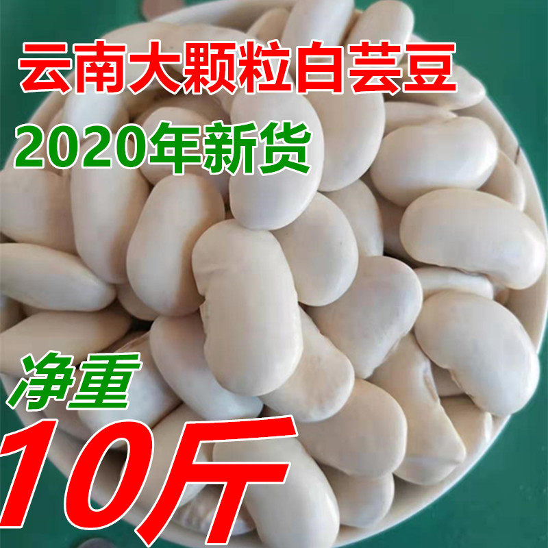 10 pounds of Yunnan white kidney beans farmers produce their own dietary fiber Baiyun beans fresh specialty big white kidney beans lentils waist beans