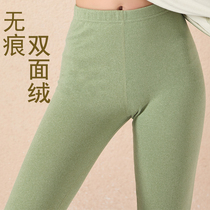 2021 spring and autumn pure cotton unscarred autumn pants female inside wearing thin section lengthened tall taller underpants big code tight fit and warm pants