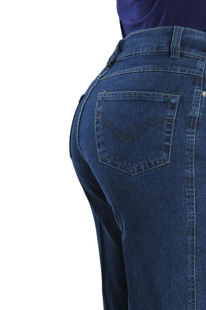 Cộng với phụ nữ trung niên nhung căng cao eo trung tính thẳng phân bón cộng với quần mẹ XL quần jeans quần áo nữ