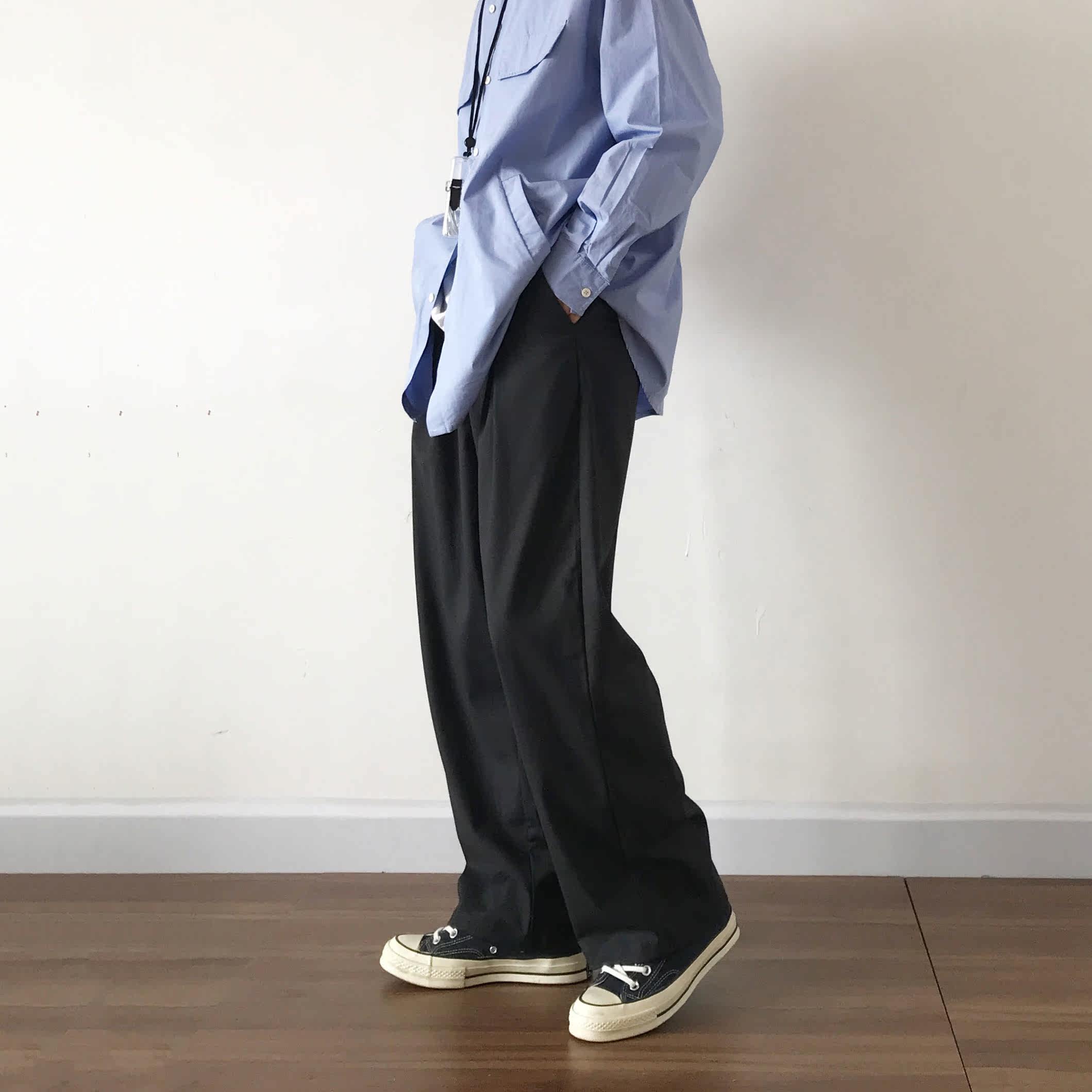 youyifan autumn day family retro pants male and female loose straight cylinder original wind card its color western pants harbor wind sloth