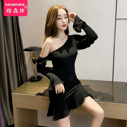 Сексуальный осенний топ без лямок, вечернее платье, 2020 года, городской стиль, французский стиль, по фигуре