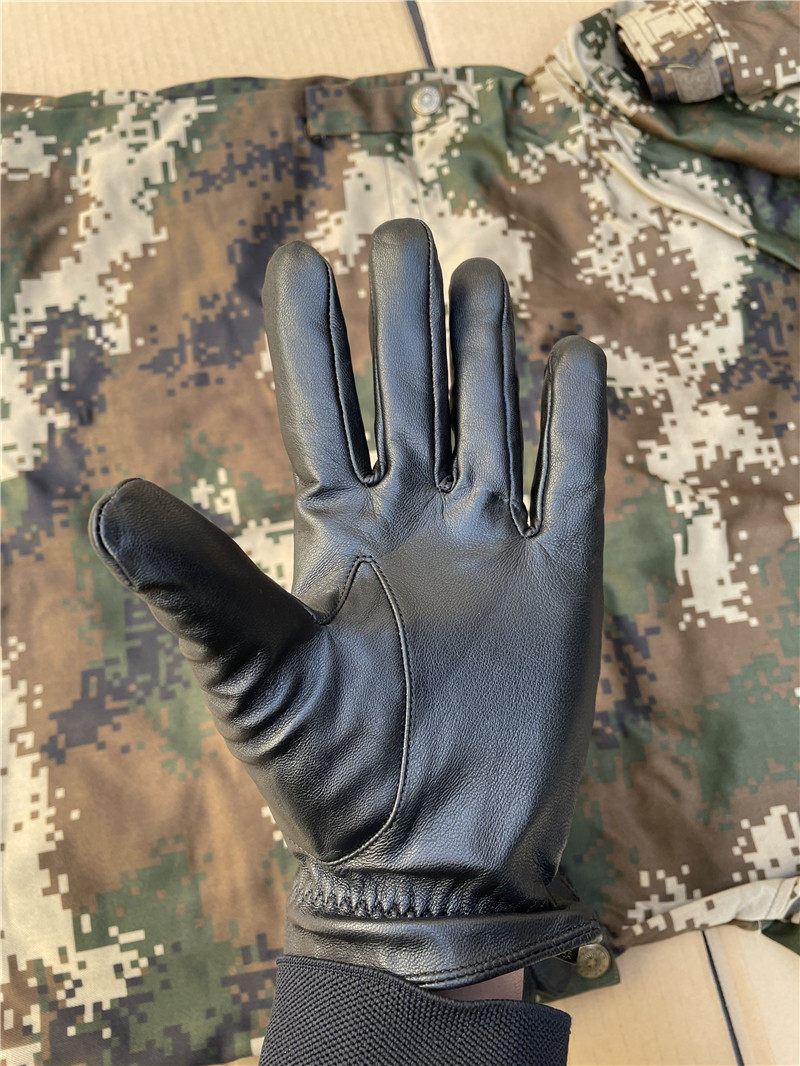 Diu Diu Black Men's Leather Gloves