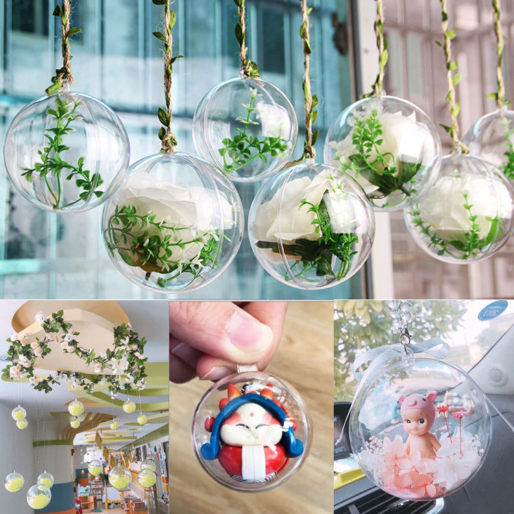 Transparent plastic hollow round ball acrylic overhanging ceiling Ceiling Kindergarten shop Placement Hanging Decoration Window Decoration Hanging hanging ball