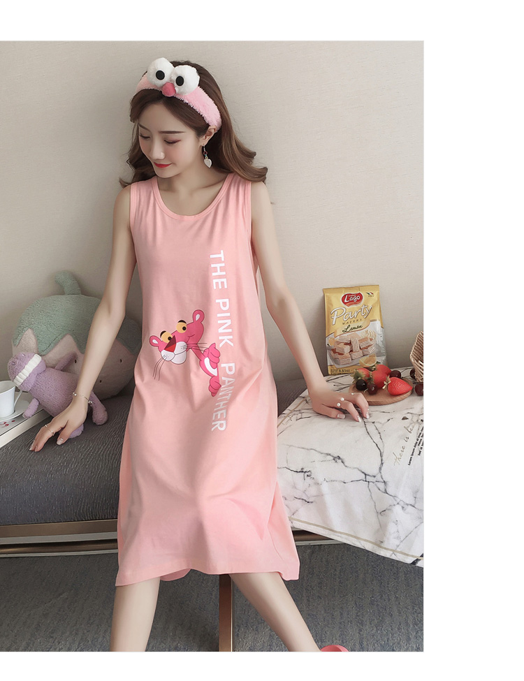 Nightdress nữ mùa hè cotton Hàn Quốc sinh viên tươi không tay đồ ngủ nữ mùa hè sling dễ thương rùa vest dịch vụ nhà