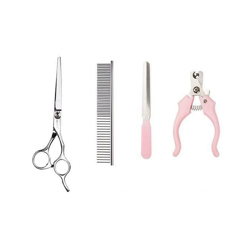 Liyuan Home Pooch Fingernail Clippers Pet Nail Clippers Files Knife Scissors Steel Platoon Comb Four Sets Electric Push Cut Direct