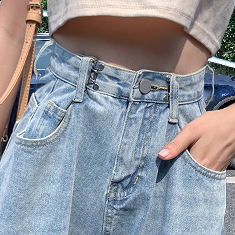 2020 new Hyuna soft wide-leg jeans women nine points high-waisted straight small drooping sense of loose autumn burst models