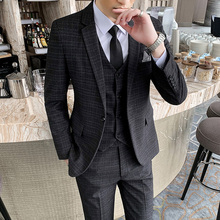 Five year old store with over 20 colors for men's casual suits, slim fitting trendy plaid Korean style suit jackets