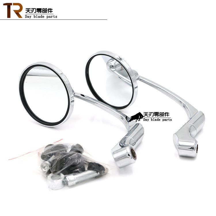 Gương chiếu hậu sửa đổi xe máy Retro Gương chiếu hậu xe máy Gương sửa đổi phổ quát 10 mm kính kiểu xe máy