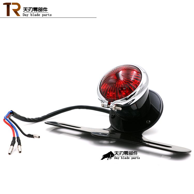 Xe máy Ranger Nhập khẩu ban đầu Tất cả kim loại Retro Xe máy Refit LED Vòng tròn nhỏ Tấm giấy phép Đèn đuôi phanh nhẹ đèn led đồng hồ xe máy