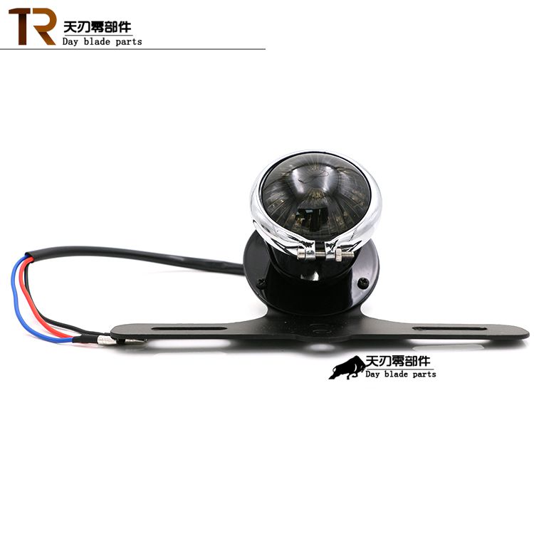 Xe máy Ranger Nhập khẩu ban đầu Tất cả kim loại Retro Xe máy Refit LED Vòng tròn nhỏ Tấm giấy phép Đèn đuôi phanh nhẹ đèn led đồng hồ xe máy