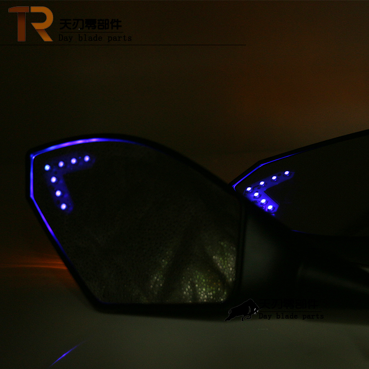Xe máy sửa đổi gương chiếu hậu xe thể thao đường chân trời xe đường phố Kawasaki CBR gương LED chỉ báo ánh sáng gương kính chiếu hậu xe máy honda zin