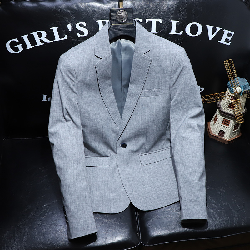 High-End Men's Suit Jacket, New Autumn Korean Style Casual Slim-Fit Blazer, Men's Business Formal Wear, Professional Single-Breasted Suit High-End Men's Suit Jacket, New Autumn Korean Style Casual Slim-Fit Blazer, Men's Business Formal Wear, Professional Single-Breasted Suit