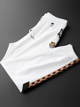 Omega high-end beam beams men with ice silk summer thin-dry tidal embroidery ninety sport pants men