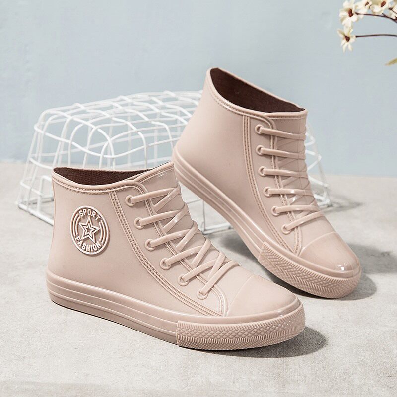 Japanese Lady Short Barrel Rain Shoes Non-slip Adults Rain Boots Fashion Kitchen Rubber Shoes Water Shoes Students Low Bunch Shoes