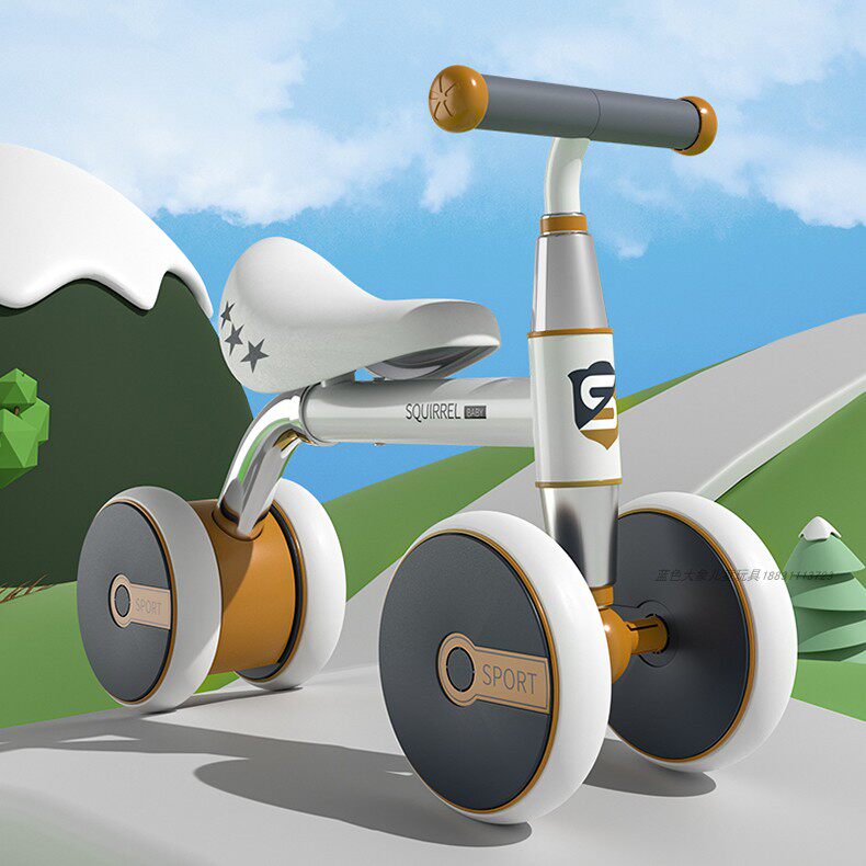 (Quality superb) 1-3 year old Little baby Four wheels Scooter Balance car Stir-car Silent Wheel Adjustable