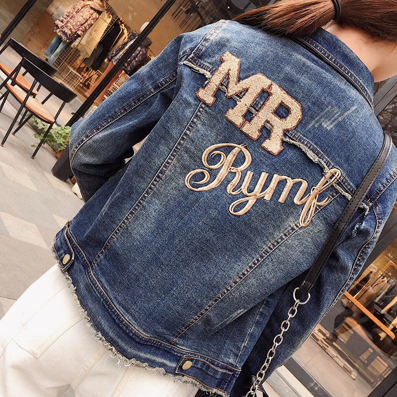 Mùa xuân 2020 mùa thu mới bf denim phổ biến áo khoác nữ ngắn phần phiên bản Hàn Quốc hoang dã của áo khoác body - Áo khoác ngắn