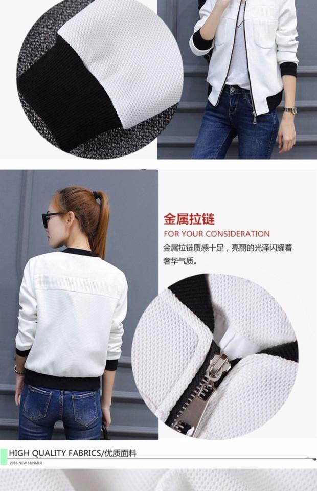 Xuân 2018 mới xuân Hàn Quốc bf Slim đồng phục bóng chày nữ thủy triều tay dài áo khoác cardigan ngắn áo khoác mỏng áo dạ nữ dáng lỡ