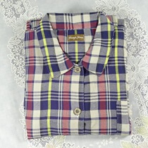 Foreign Trade Day Single Original Single Men and Women Checkered Long Sleeve Retro Shirt Collar Pyjamas home Suits Suit