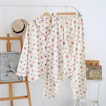 Middle Aged Pure Cotton Mill Plush Cloth Pajamas Lady Steps Up Gats Full Cotton Pyjamas Suit Spring Autumn Mama Sleepwear