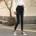Phiên bản Hàn Quốc hoang dã eo cao thon gọn quần lọt khe bút chì quần jeans nữ xuân hè 2018 mới chân quần sinh viên quần jean dài Quần jean