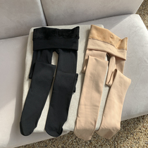 Flesh leggings women autumn and winter plus velvet thickened wear 2021 New Spring belly lift hip warm light leg artifact