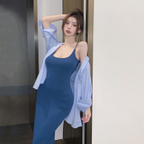 Open Fork Harnesses One-piece Dress 2022 New Womens Summer Design Sensation Little Crowdsourced Hot Girl Sexy Bag Hip Dresses