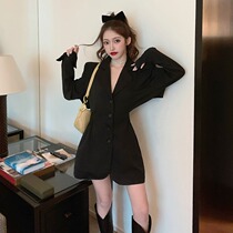 Fashion dress 2021 New Spring little man temperament long French retro suit long sleeve skirt ins ins