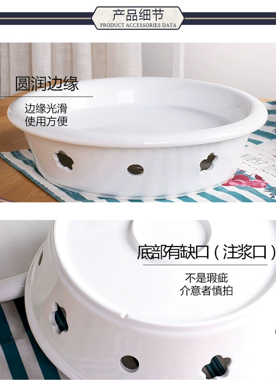 Nến trắng tinh khiết cồn đèn sưởi lò mở gốm cách nhiệt tấm cá đĩa hộ gia đình khách sạn lớn sáng tạo bộ đồ ăn bộ chén đĩa cao cấp
