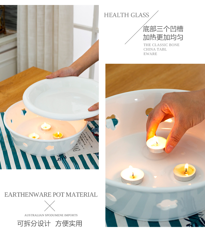 Nến rượu sưởi ấm lò gốm cách nhiệt tấm cá đĩa hộ gia đình lớn khô nồi khách sạn bộ đồ ăn sáng tạo đĩa giấy dùng 1 lần