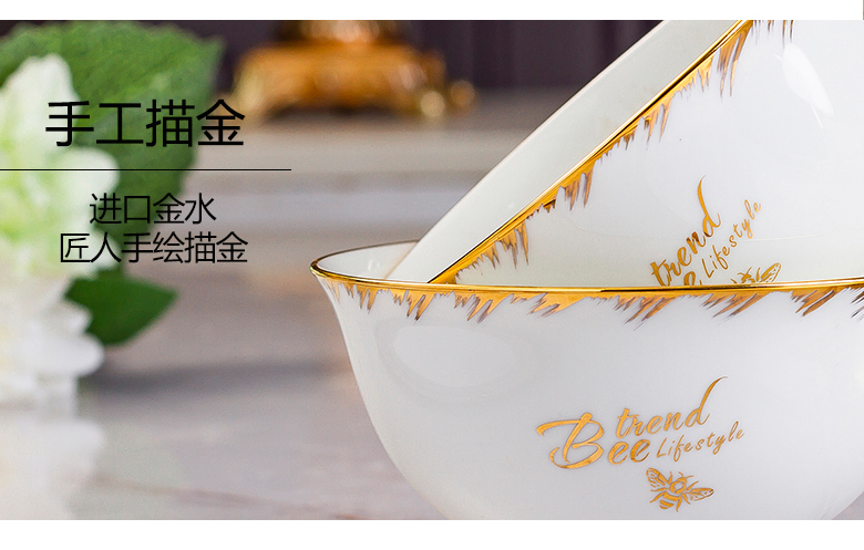 BeiYu bee ipads bowls home eat rice bowls bowl tableware ceramics high rainbow such as bowl bowl suit mercifully soup bowl