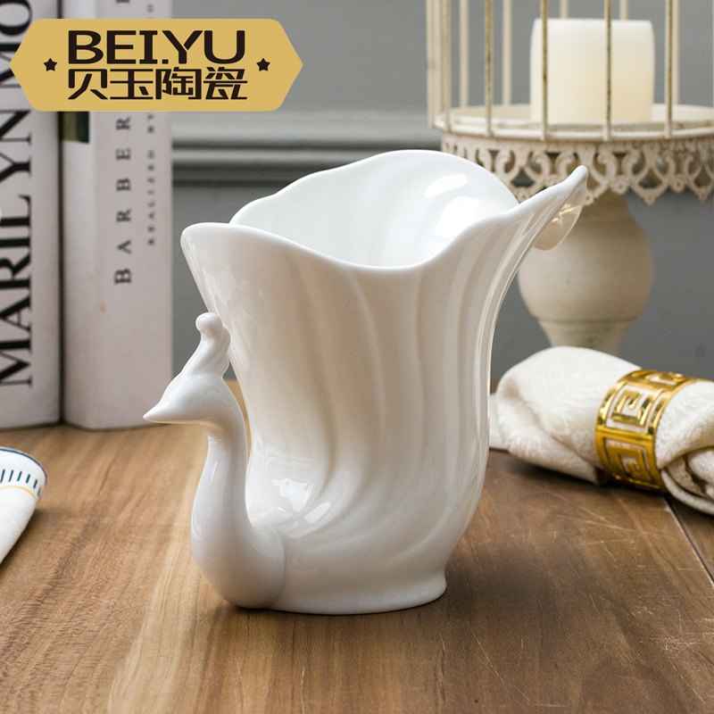 BeiYu white spoon holder ipads China chopsticks tube kitchen ware jingdezhen ceramics tableware chopsticks cage receive home