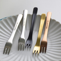 Fruit Fork Creativity Small Sweet Pitchfork Fruit Sign Cake Snack Fork Korean style Nordic Japanese style 304 stainless steel
