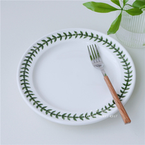 Green leafy plate leaves sweet dishes Green Leaf ceramic disc West Point Breakfast disc Coffee cup Lower afternoon Tea Cup