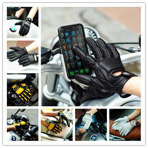 Spot Hale Indian Rider Punch Spring Autumn Touch Screen Gloves Vespa Deer Leather Yellow Black Full Finger Gloves