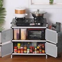 Stainless steel cupboard household kitchen cabinet storage cabinet multi-functional economical simple stove storage cabinet
