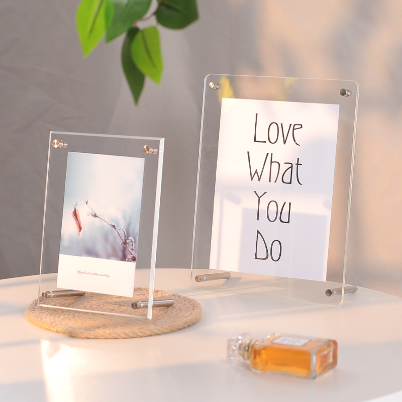 Transparent Acrylic Crystal Photo Frame Display Stand for 6X7, 6-Inch, 8-Inch Postcards, Photo Display Stand, A4 Small Desktop Ornament
