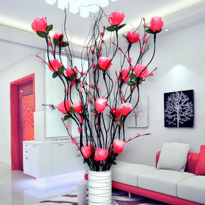 hoa giả mô phỏng hoa lá veindry bó hoa phòng khách từ sàn đến trần bộ phòng nhà mới trang trí hoa bộ trang trí hoa đặt hoa