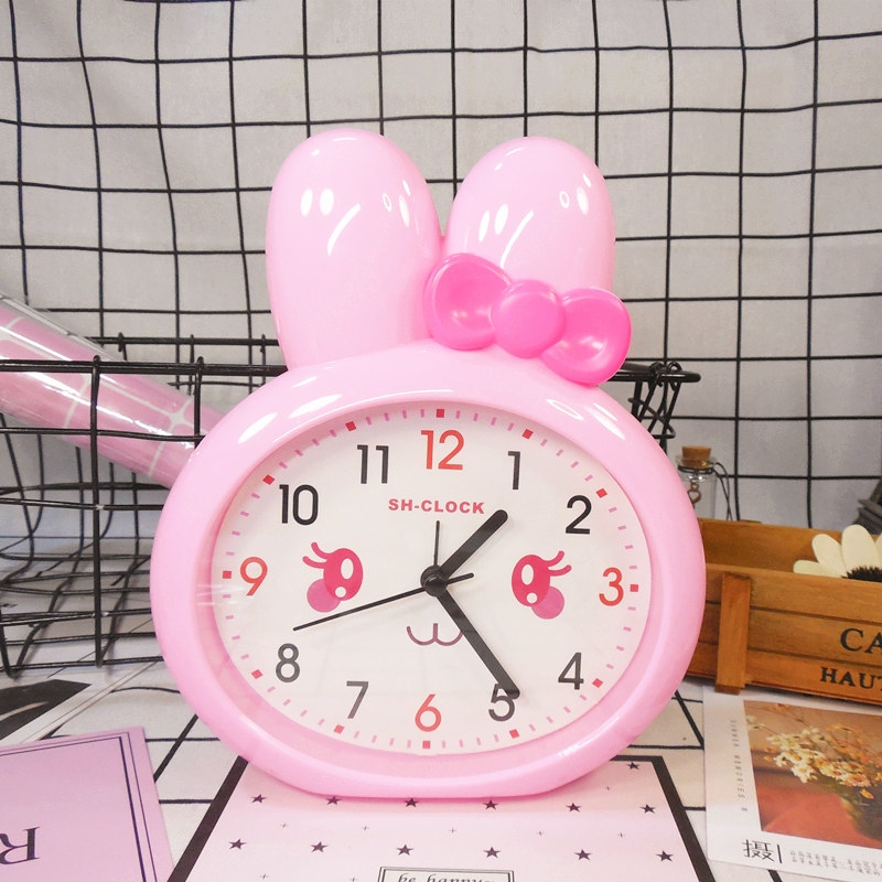 Cartoon đồng hồ báo thức đồng hồ báo thức bunny sáng tạo dễ thương đồng hồ cạnh giường ngủ sinh viên đồng hồ trẻ em cô gái cá tính đồng hồ.