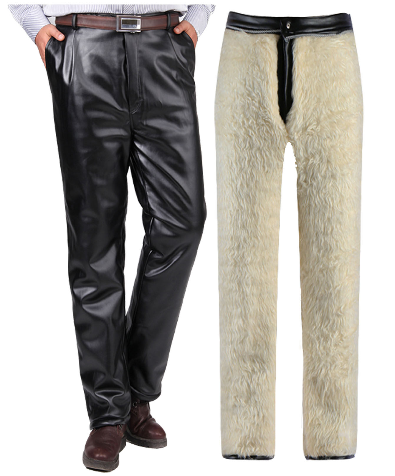 Pantalon cuir homme en vrac CKAVOT pour hiver - Ref 1488585 Image 17