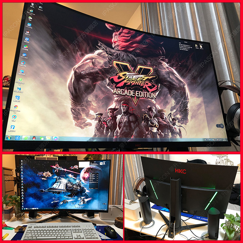 hkc 32 inch curved surface 2k display 144hz chien eating game samsung screen high definition l desktop  display gx329q curved screen internet bar 27 screen ps4k wall nted