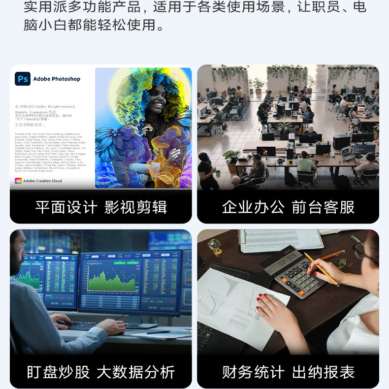 High-Performance Office Computer I5 10400F Upgraded to 13400F/U5, Designer Computer with Discrete Graphics, Office Desktop Computer, Graphic Design Desktop Computer, Fully Assembled Computer Set