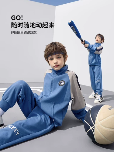 Дисней, детский осенний трикотажный комплект для мальчиков, в западном стиле