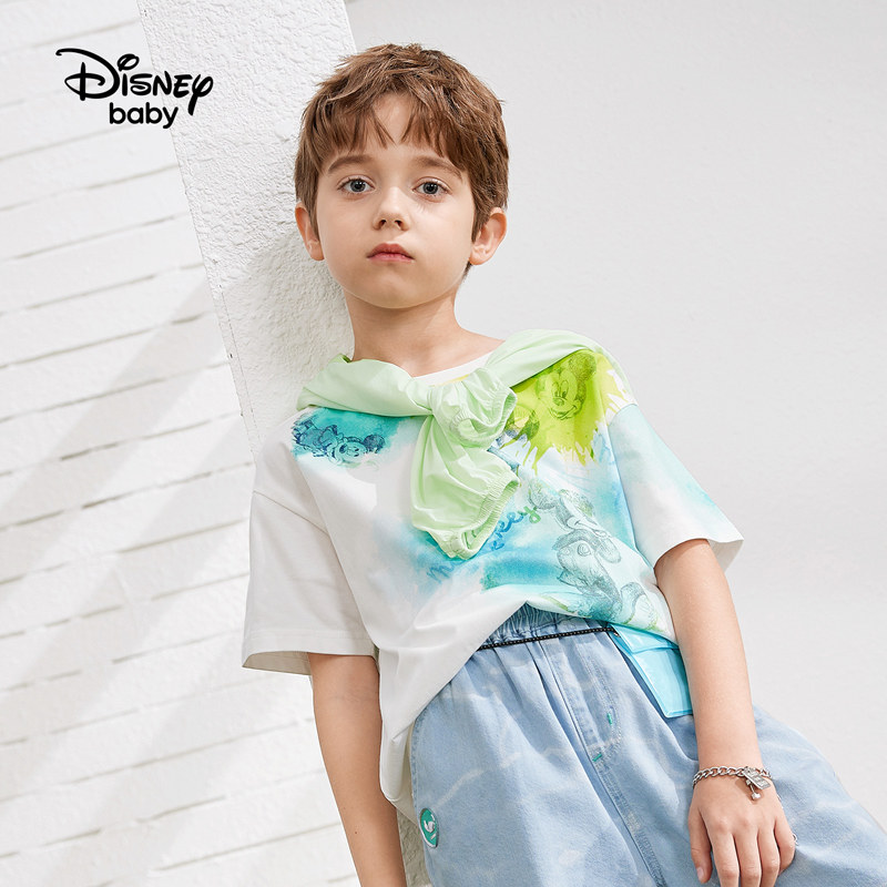 Disney baby 迪士尼 2022年夏季新款 男童短袖T恤 天猫优惠券折后￥39.9包邮（￥69.9-30）100~160码4色可选