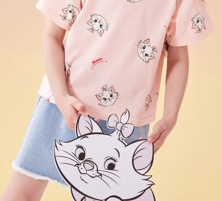 Disney baby 迪士尼 2022夏季新款女童短袖T恤 图2