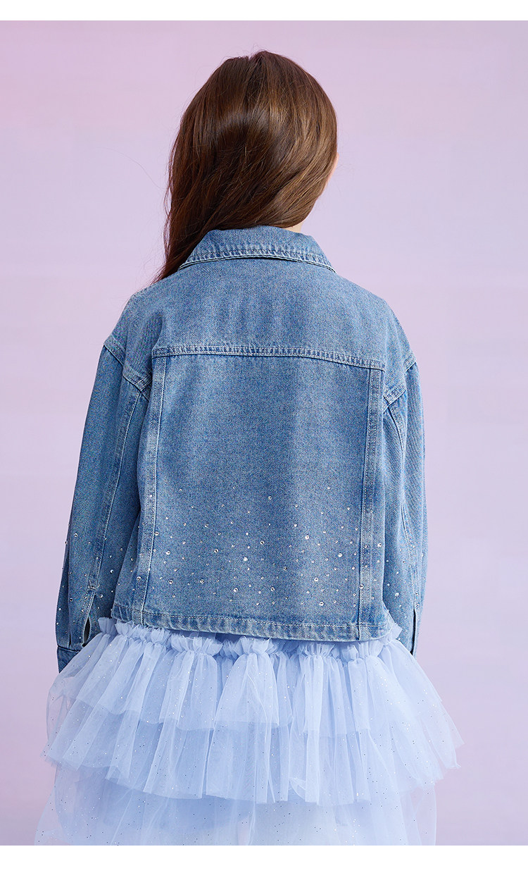 Детская куртка Жан 迪士尼童装女童牛仔外套2025秋季新款洋派长袖上衣秋装儿童夹克潮 Disney baby