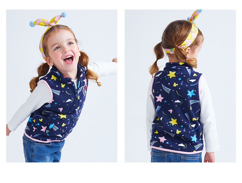 Áo vest trẻ em Disney lông cừu mùa thu cho bé gái áo len mặc 1 bé 3 tuổi 2018 mới áo gile cotton mềm mại cho bé